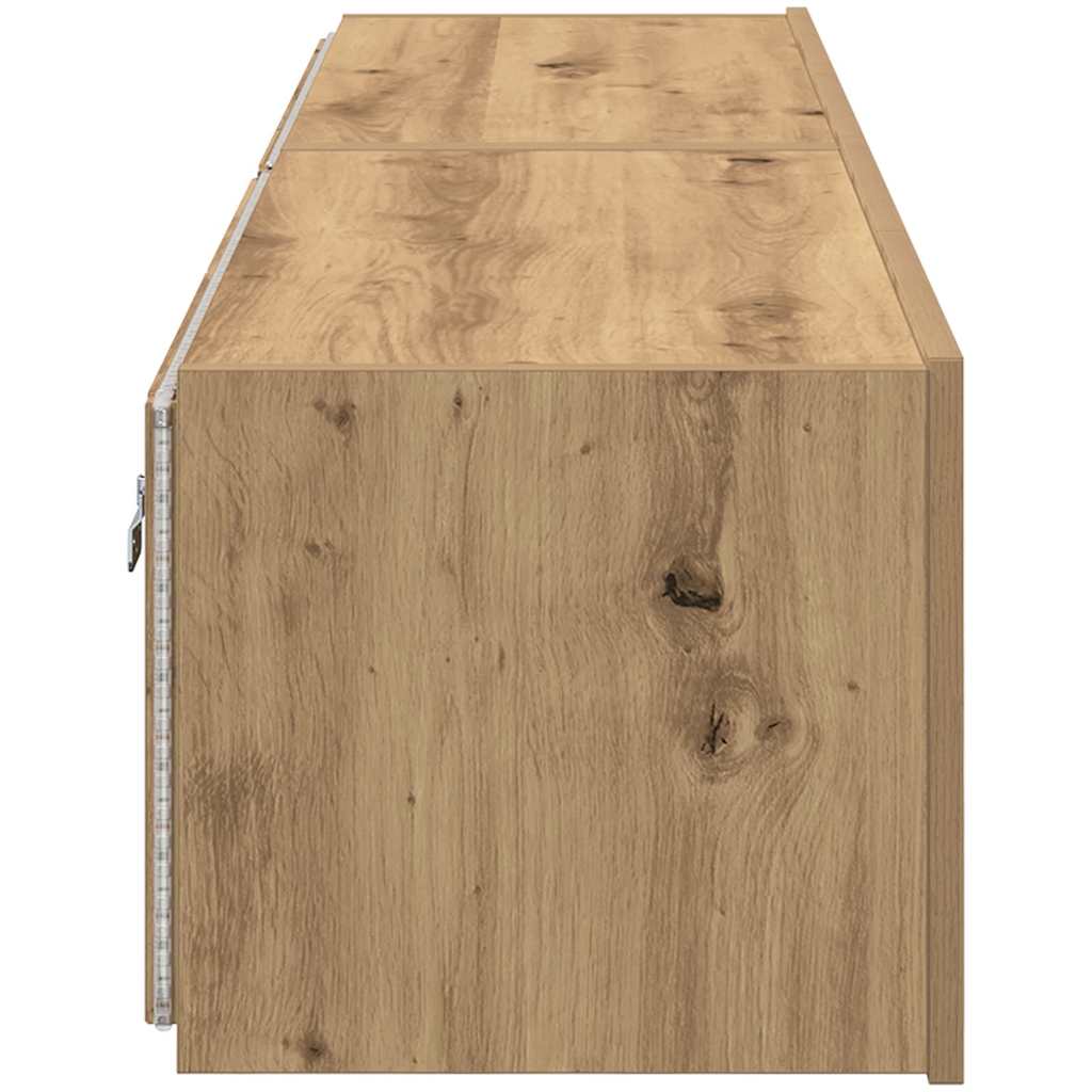 Mobile TV da parete 2 pcs Rovere artigianale 80 x 35 x 31 cm