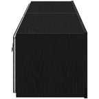 Mobile TV da parete con LED 2 pcs Rovere Nero 80 x 35 x 31 cm