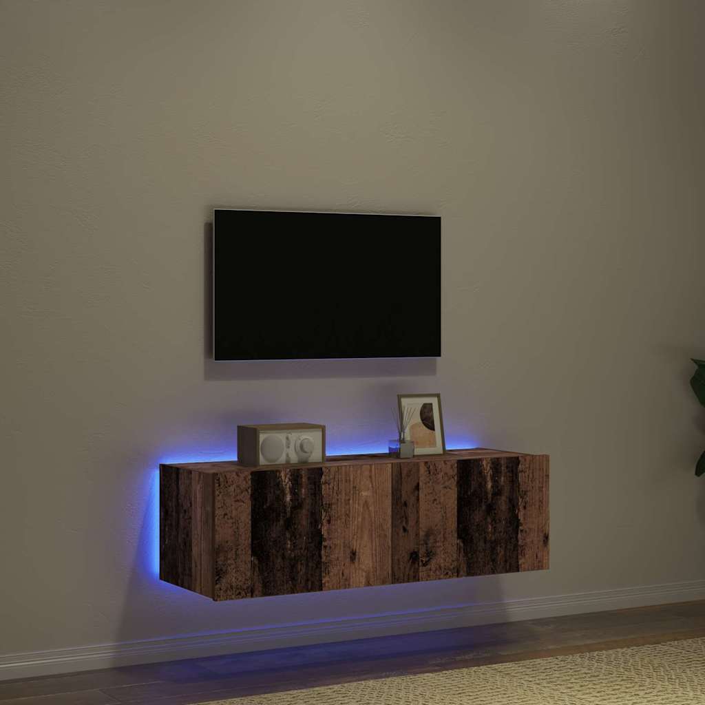 Mobile TV da parete 2 pcs Legno vecchio 100 x 35 x 31 cm