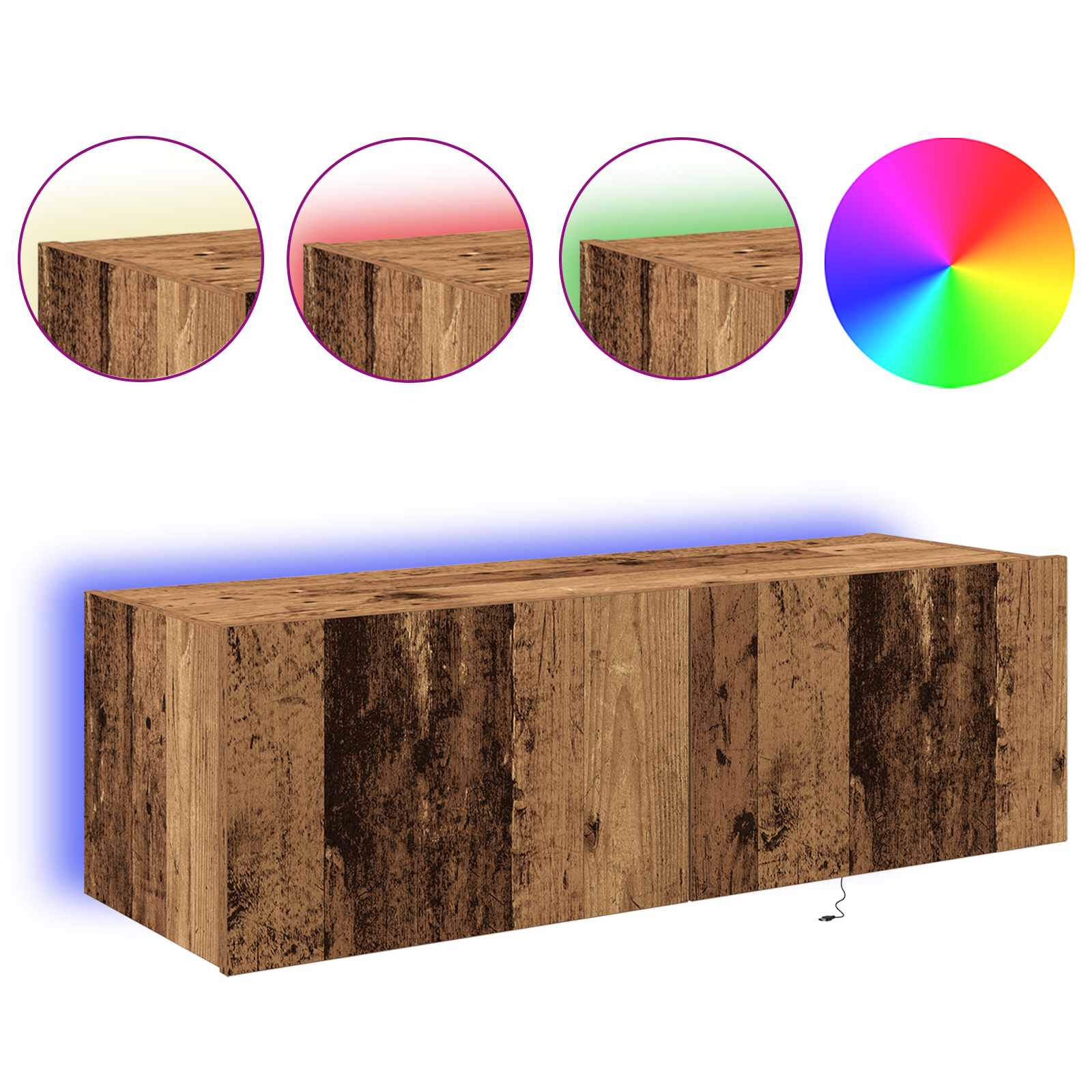 Mobile TV da parete 2 pcs Legno vecchio 100 x 35 x 31 cm