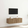 Mobile TV da parete con LED Rovere artigianale 100 x 35 x 31 cm