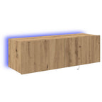 Mobile TV da parete con LED Rovere artigianale 100 x 35 x 31 cm