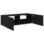 Mobile TV da parete con LED 2 pcs Rovere Nero 100 x 35 x 31 cm