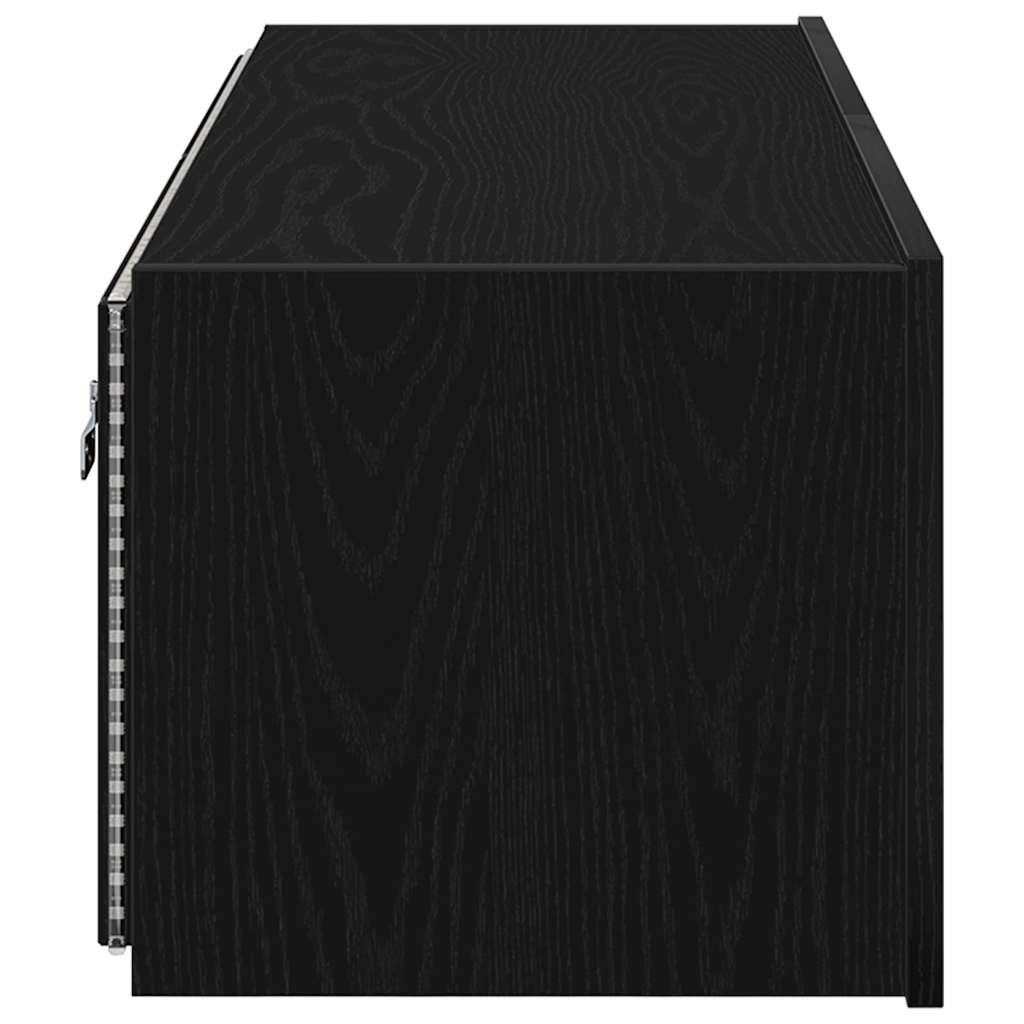 Mobile TV da parete con LED 2 pcs Rovere Nero 100 x 35 x 31 cm