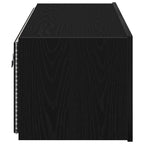 Mobile TV da parete con LED 2 pcs Rovere Nero 100 x 35 x 31 cm