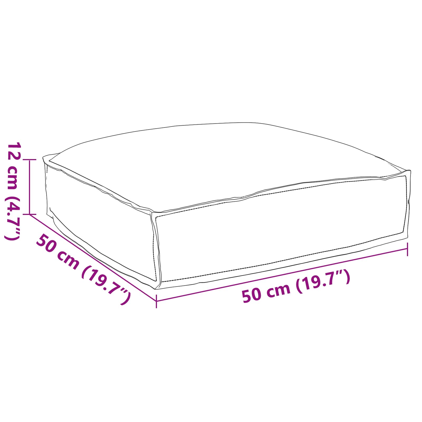 Cuscino Grigio 50 x 50 x 12 cm Tessuto Oxford