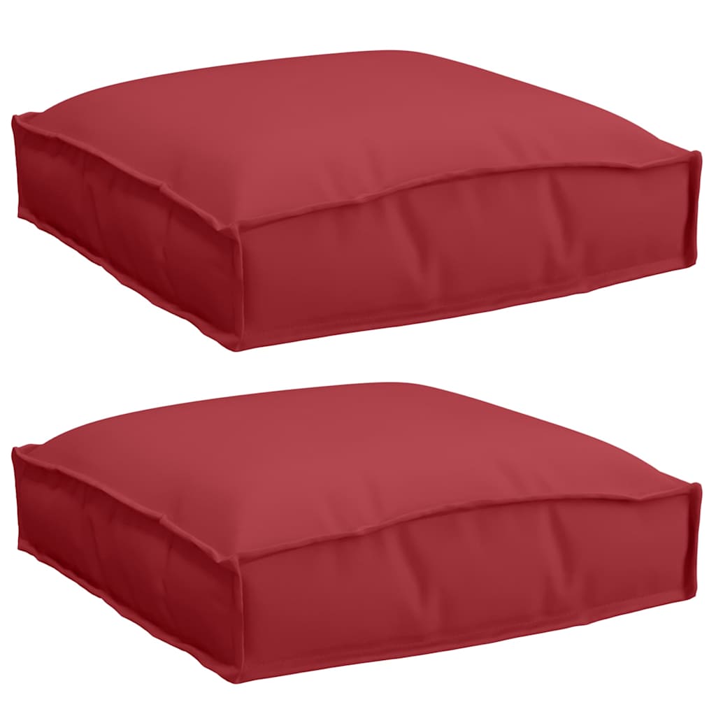 Cuscino 2 pcs Rosso Vino 40 x 40 x 8 cm Tessuto Oxford