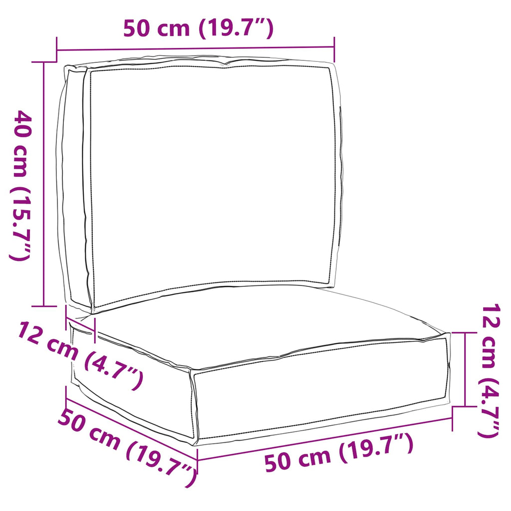 Set di Cuscini per Pallet 2 pcs Grigio