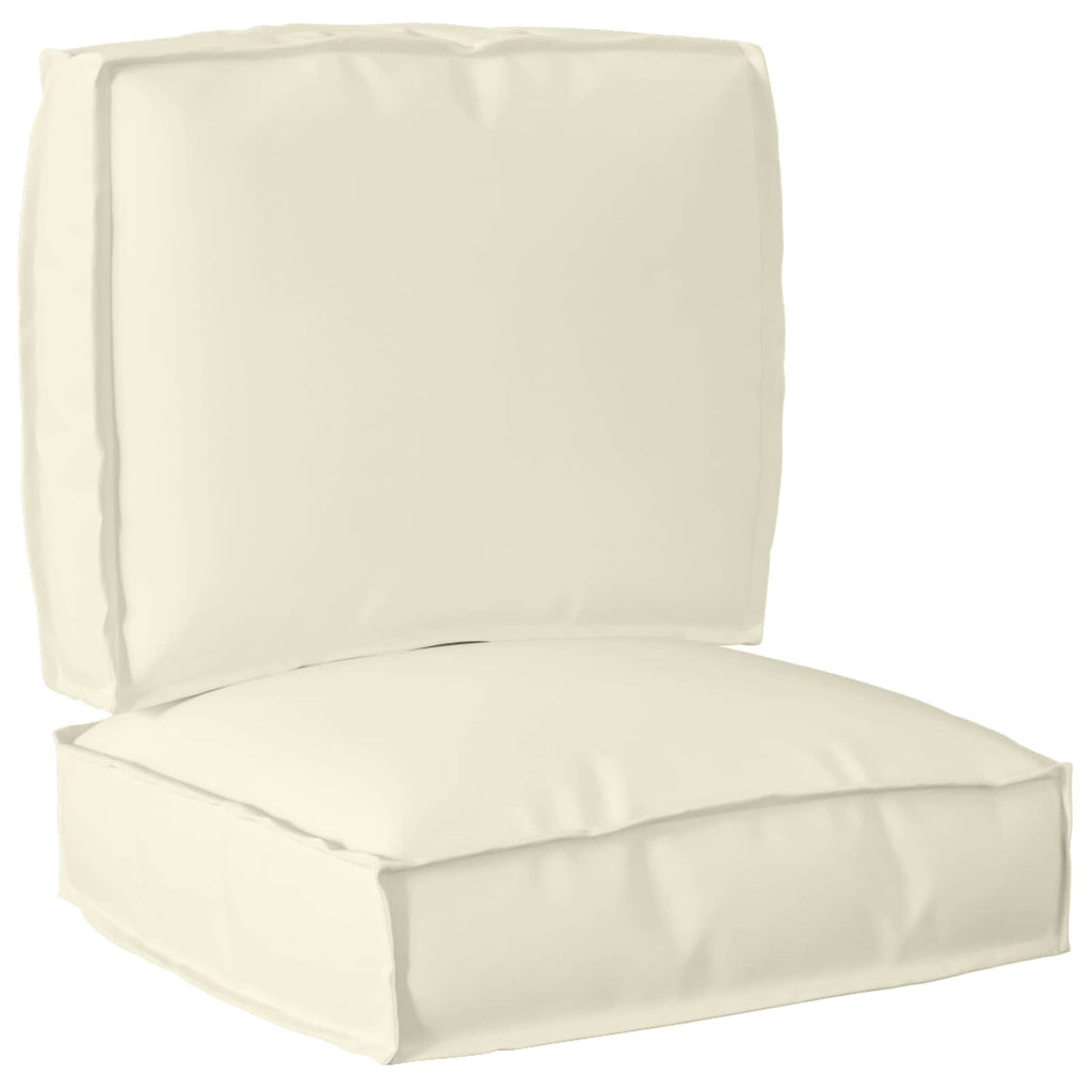 Set di Cuscini per Pallet 2 pcs Crema Tessuto Oxford