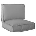 Set di Cuscini per Pallet 2 pcs Grigio Tessuto Oxford