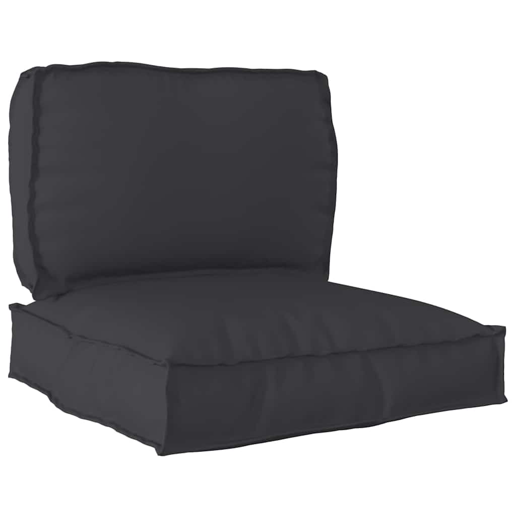 Set di Cuscini per Pallet 2 pcs Nero Tessuto Oxford