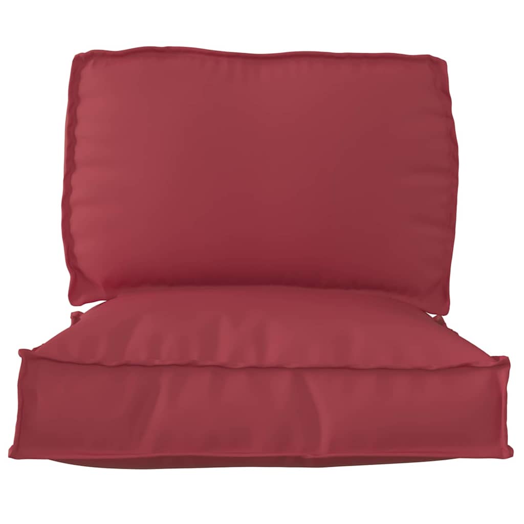 Set di Cuscini per Pallet 2 pcs Rosso Vino Tessuto Oxford