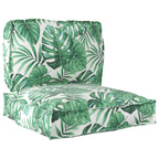 Set di Cuscini per Pallet Floreale 2 pcs Motivo Foglia Verde