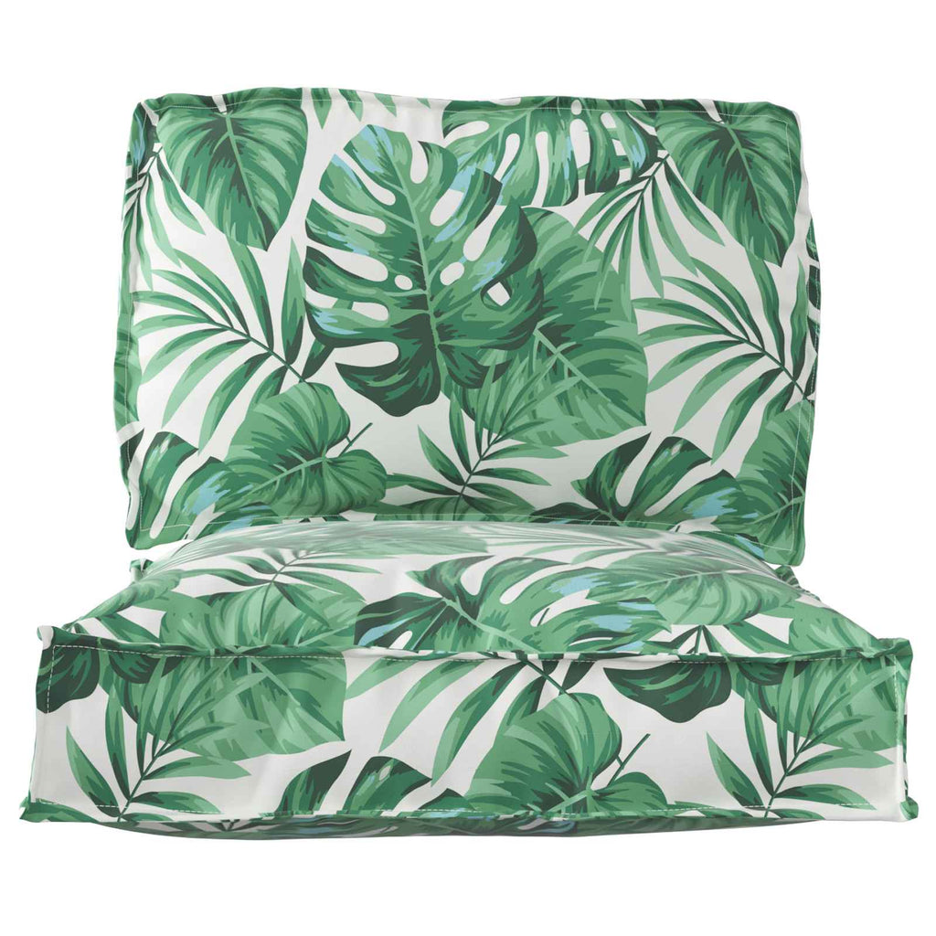 Set di Cuscini per Pallet Floreale 2 pcs Motivo Foglia Verde