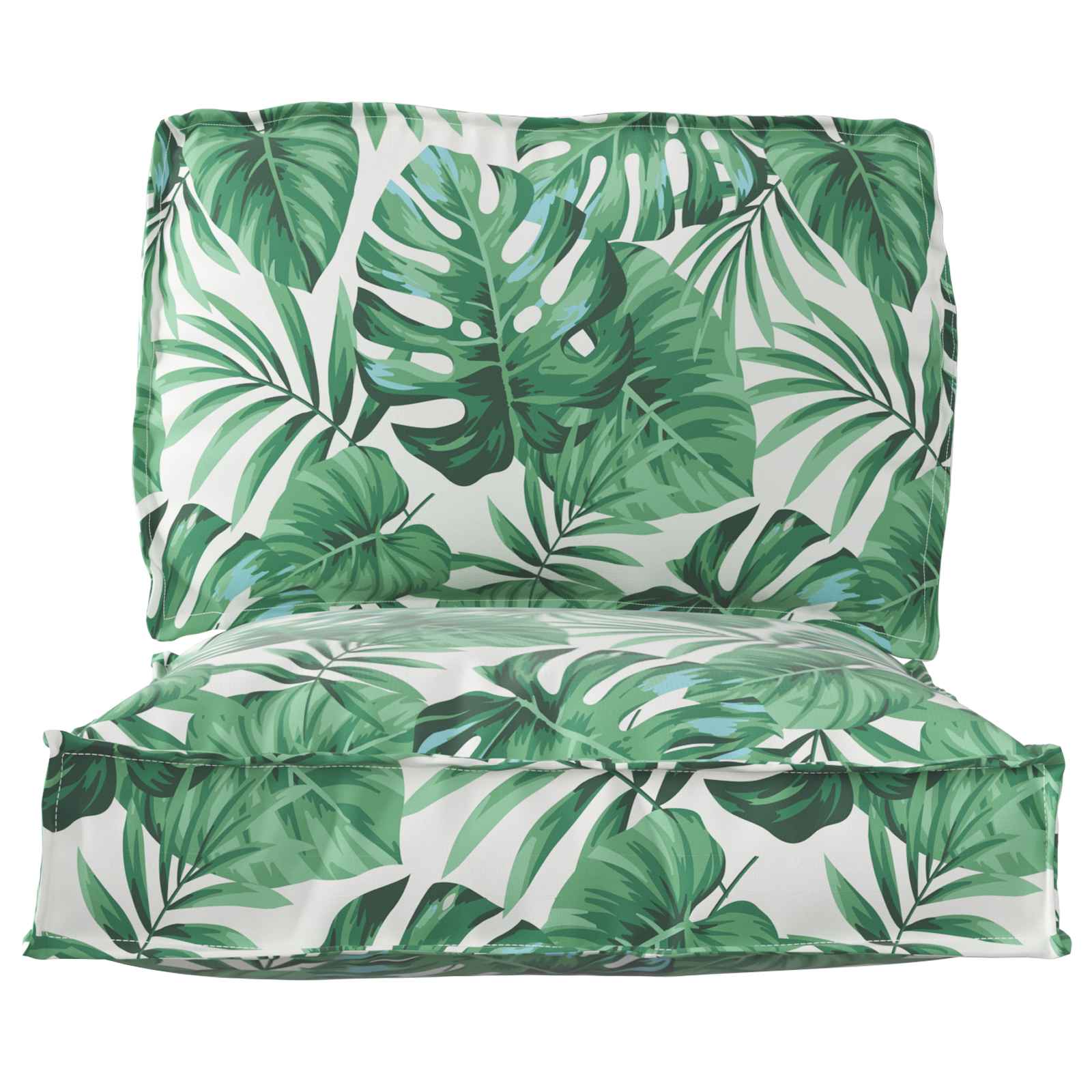 Set di Cuscini per Pallet Floreale 2 pcs Motivo Foglia Verde