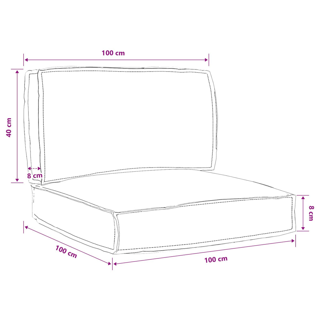 Set di Cuscini per Pallet Floreale 2 pcs Motivo Foglia Verde