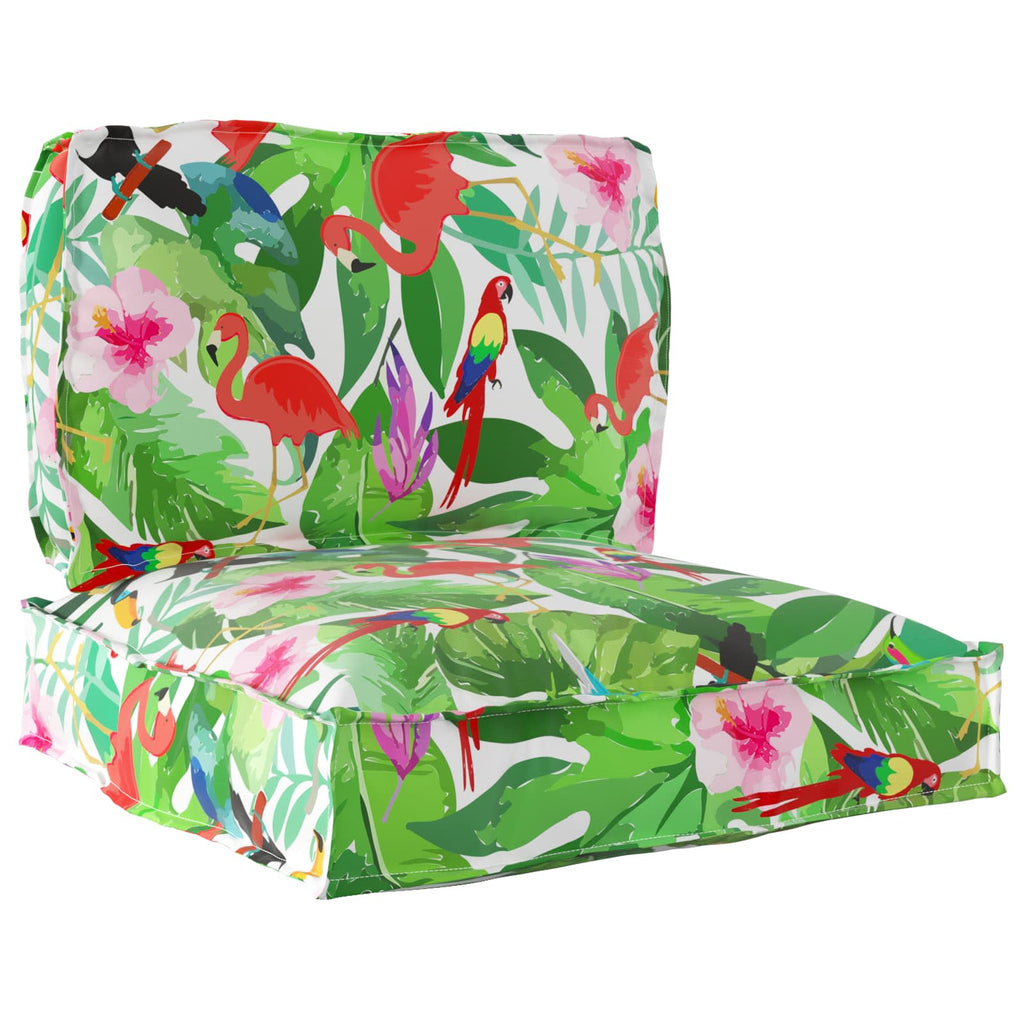 Set di Cuscini per Pallet Floreale 2 pcs Giungla Tropicale