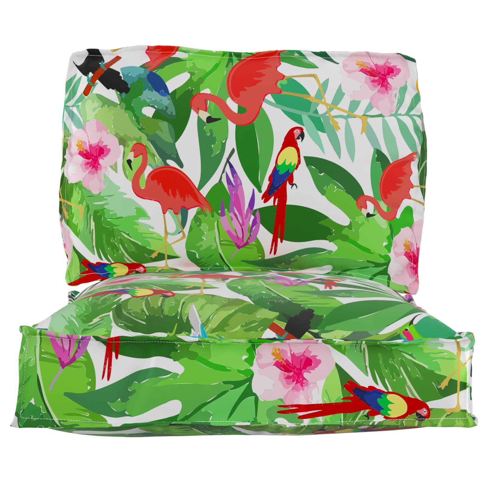 Set di Cuscini per Pallet Floreale 2 pcs Giungla Tropicale