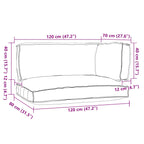 Set di Cuscini per Pallet 3 pcs Antracite Tessuto Oxford