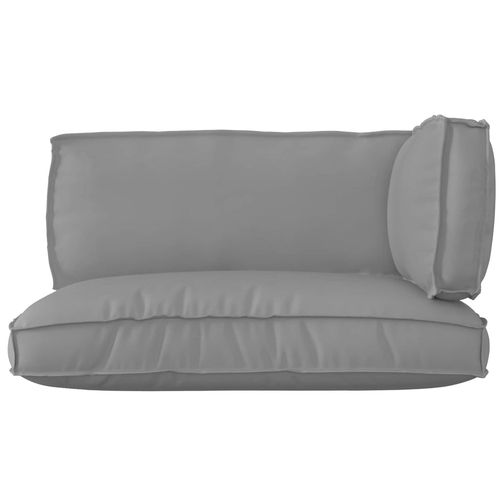 Set di Cuscini per Pallet 3 pcs Grigio Tessuto Oxford