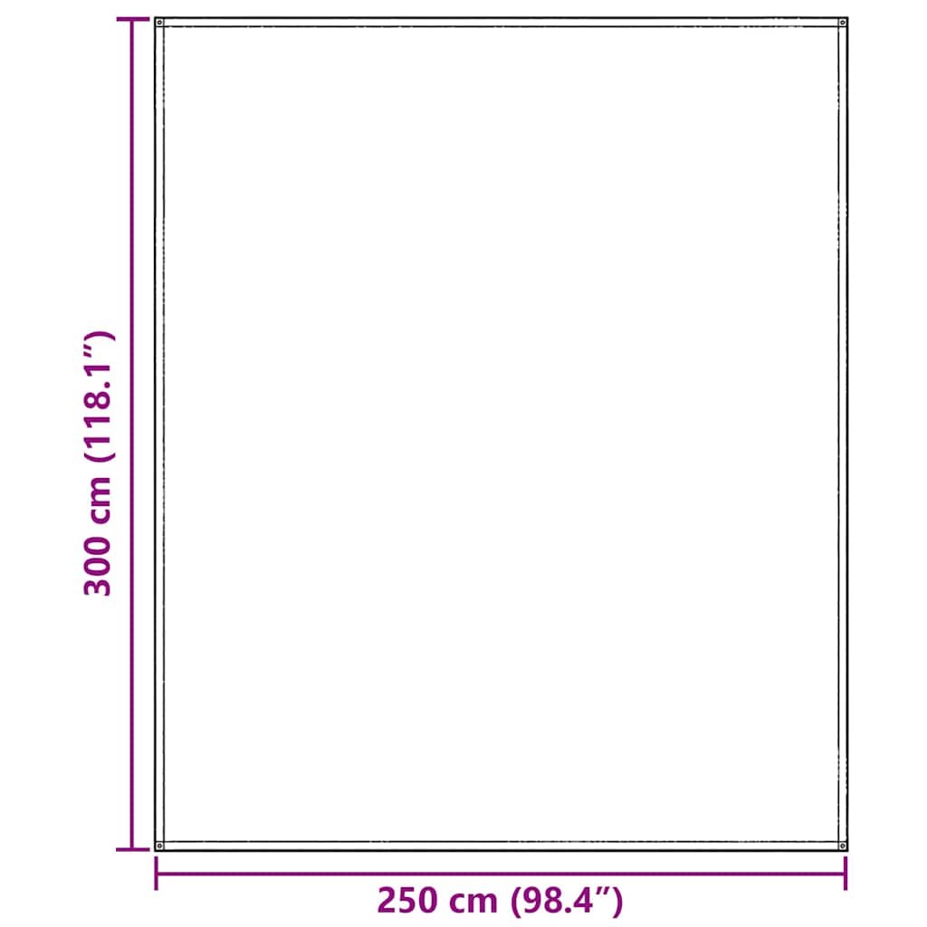 Tappeto da Tenda Blu e Grigio 300 x 250 cm Polietilene