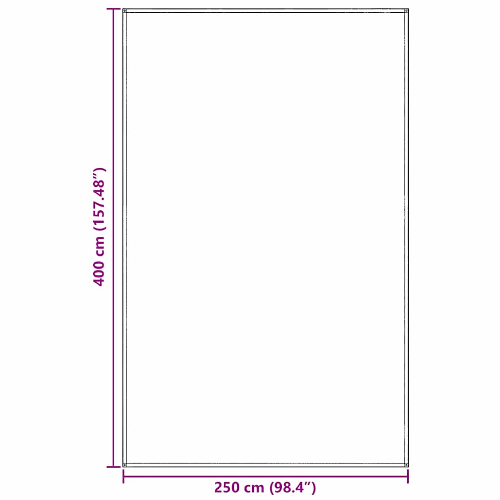 Tappeto da Tenda Blu e Grigio 400 x 250 cm Polietilene