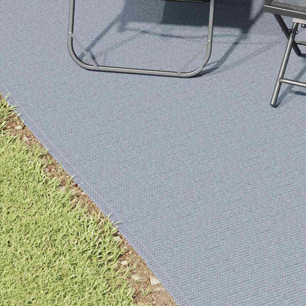 Tappeto da Tenda Blu e Grigio 400 x 400 cm Polietilene