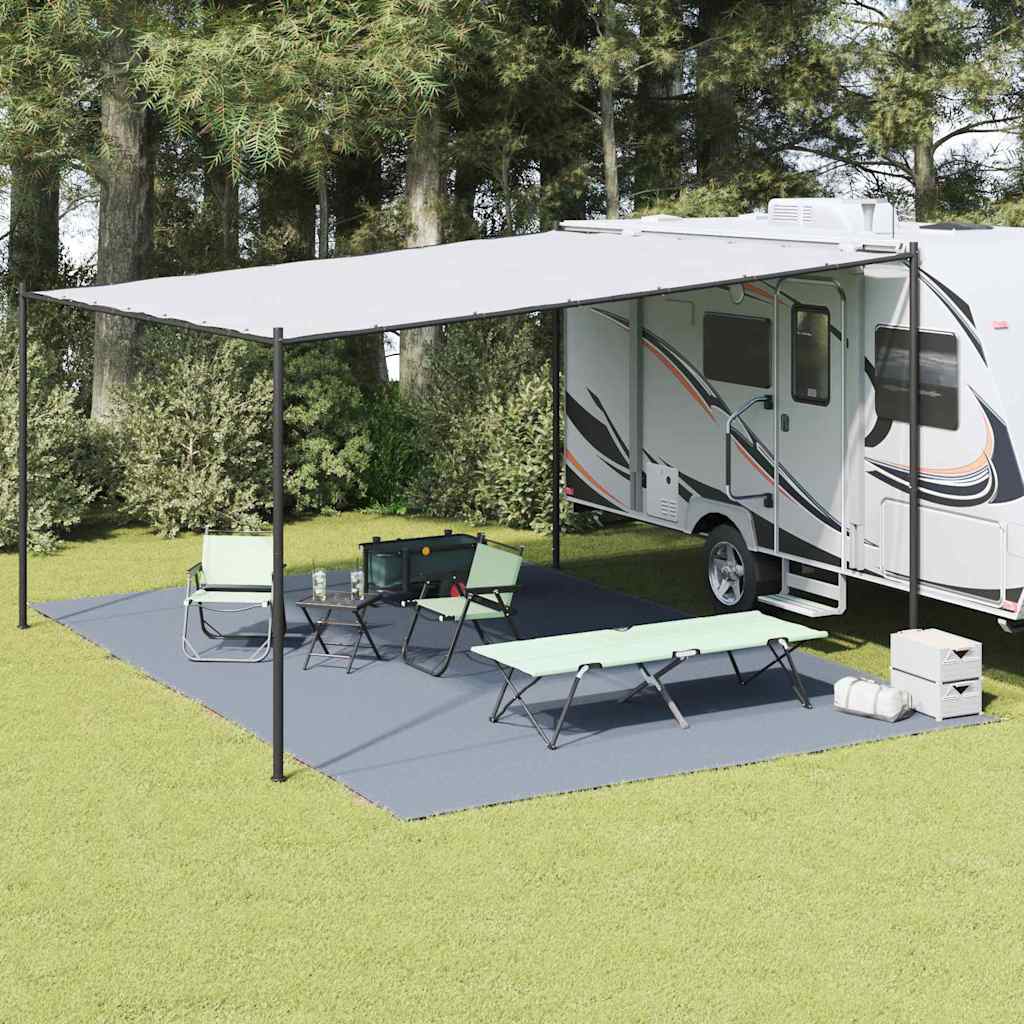 Tappeto da Tenda Blu e Grigio 600 x 400 cm Polietilene