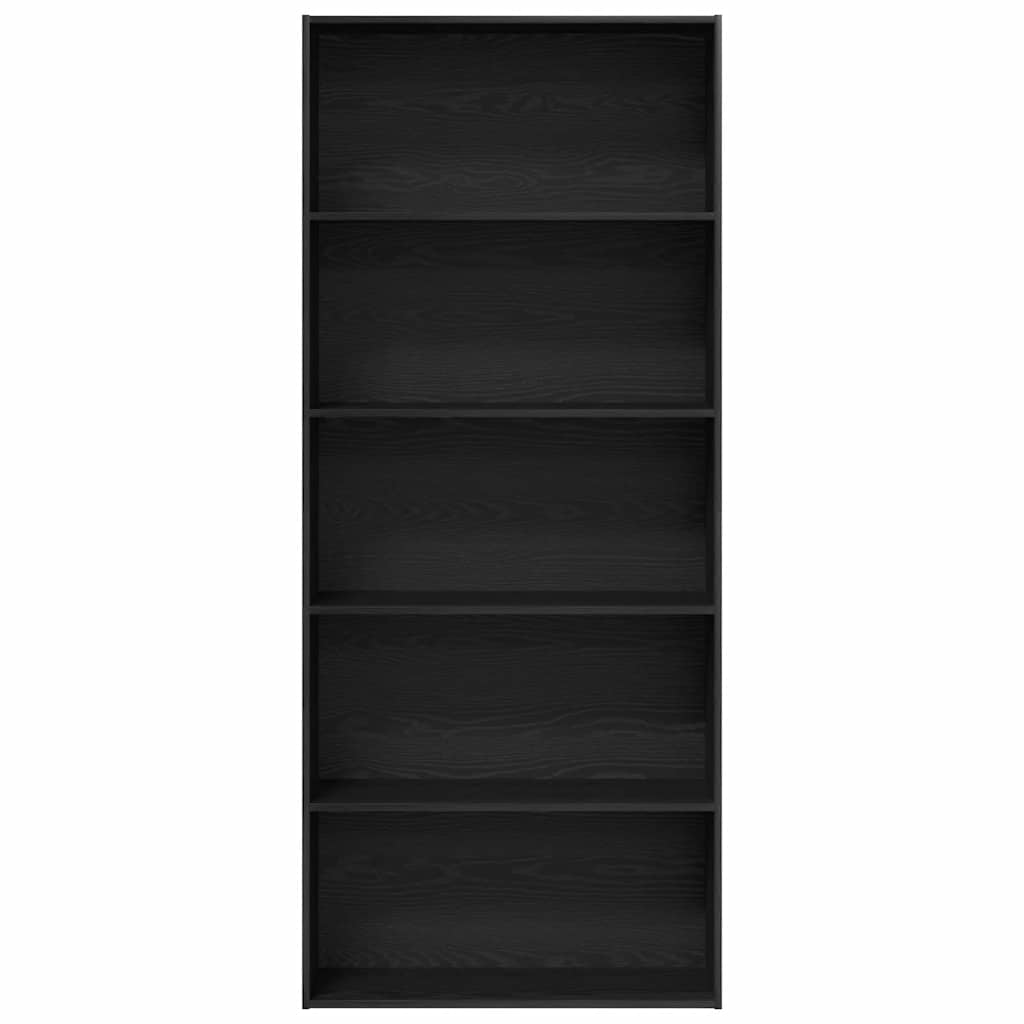 Libreria Rovere Nera 80x30x189 cm in Legno Multistrato