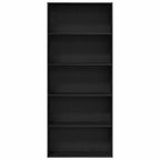 Libreria Rovere Nera 80x30x189 cm in Legno Multistrato
