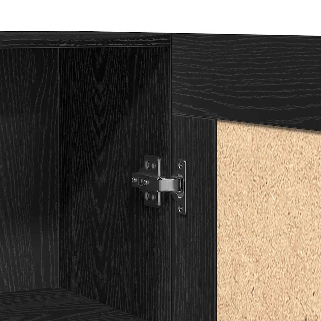 Armadio per Libri Rovere Nero 82,5 x 30,5 x 150 cm