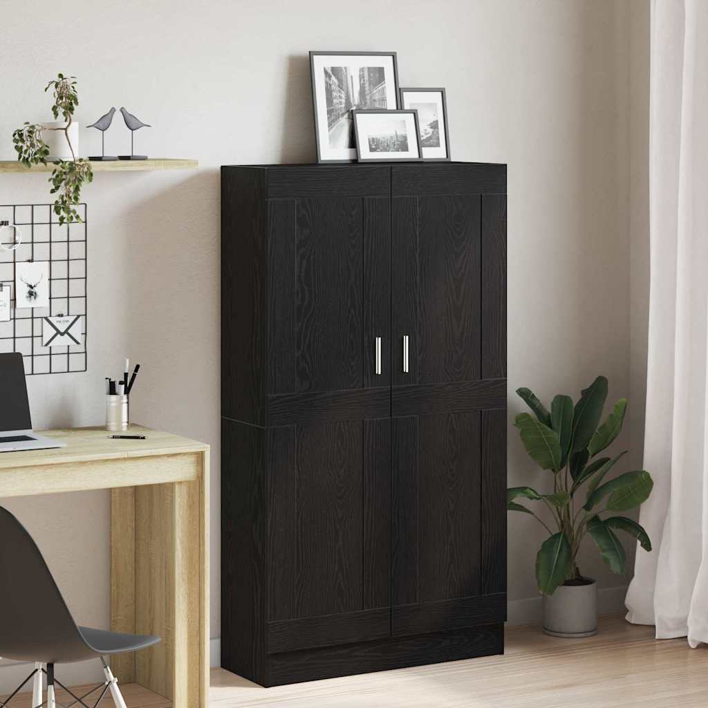 Armadio per Libri Rovere Nero 82,5 x 30,5 x 150 cm