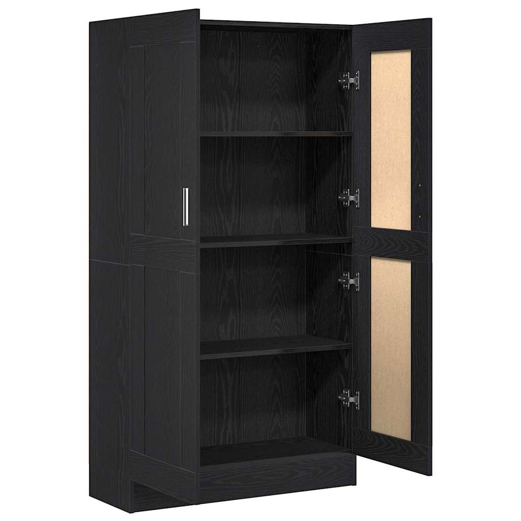 Armadio per Libri Rovere Nero 82,5 x 30,5 x 150 cm