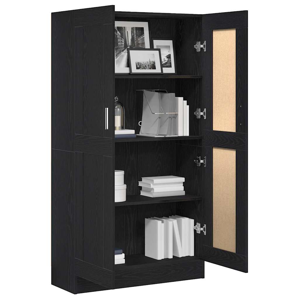 Armadio per Libri Rovere Nero 82,5 x 30,5 x 150 cm
