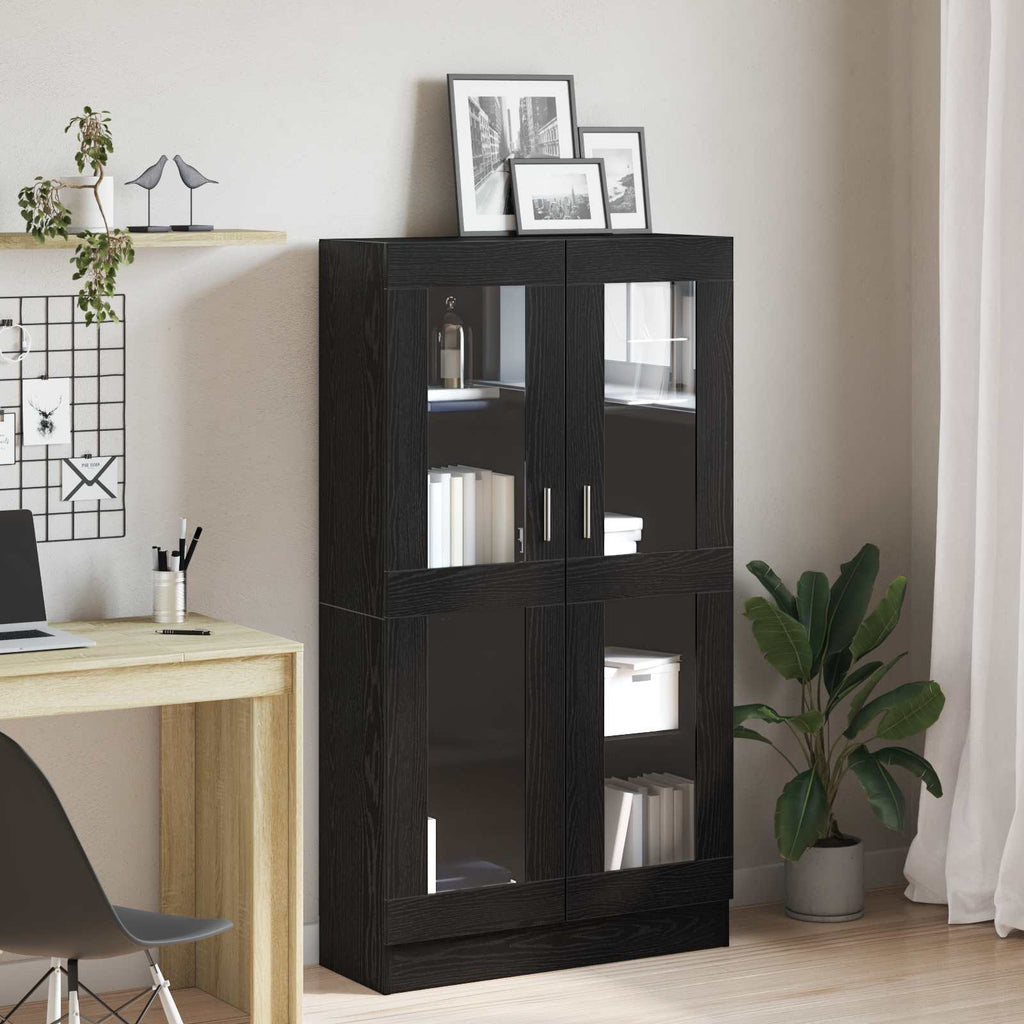 Armadio per Libri Rovere Nero 82,5 x 30,5 x 150 cm