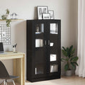 Armadio per Libri Rovere Nero 82,5 x 30,5 x 150 cm