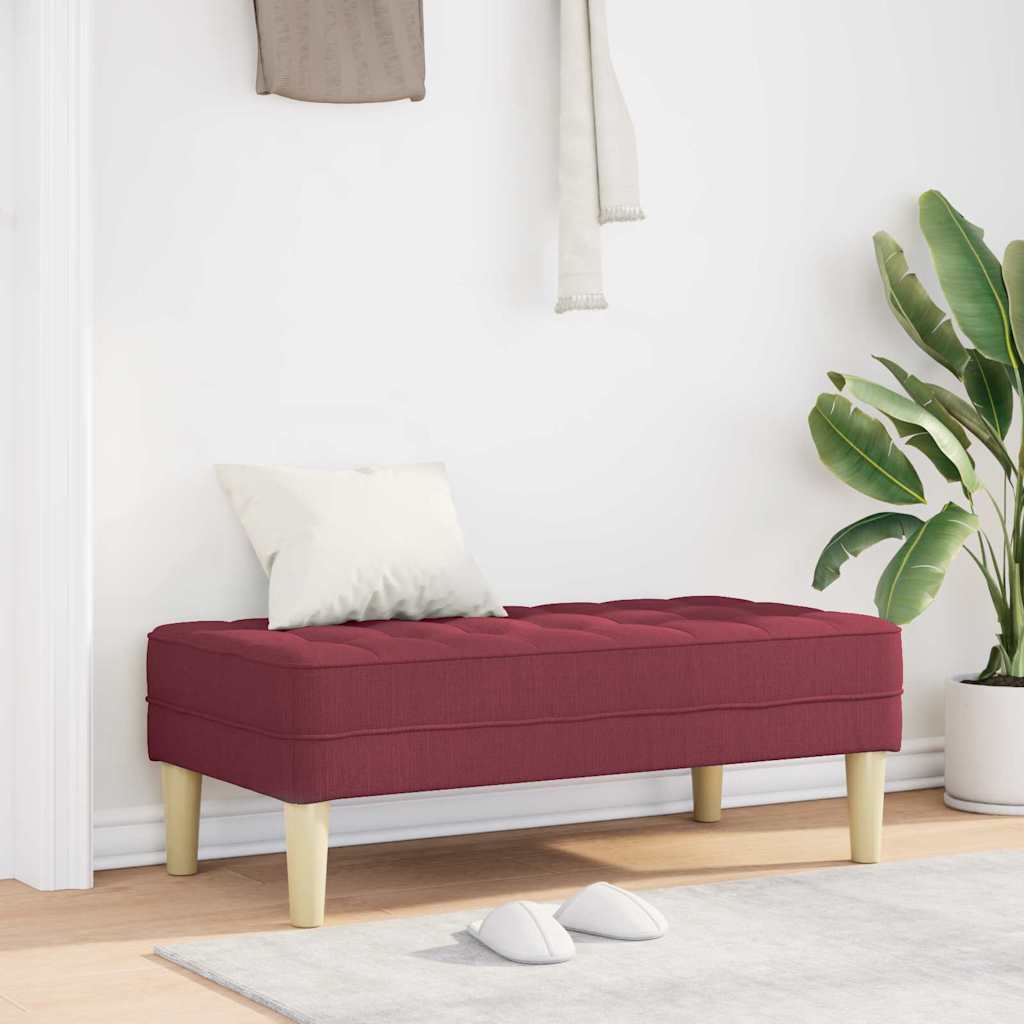 panchina con cuscino Rosso Vino 113 x 57 x 39 cm Tessuto