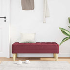 panchina con cuscino Rosso Vino 113 x 57 x 39 cm Tessuto
