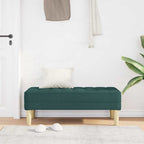 panchina con cuscino Verde Scuro 113 x 57 x 39 cm Tessuto