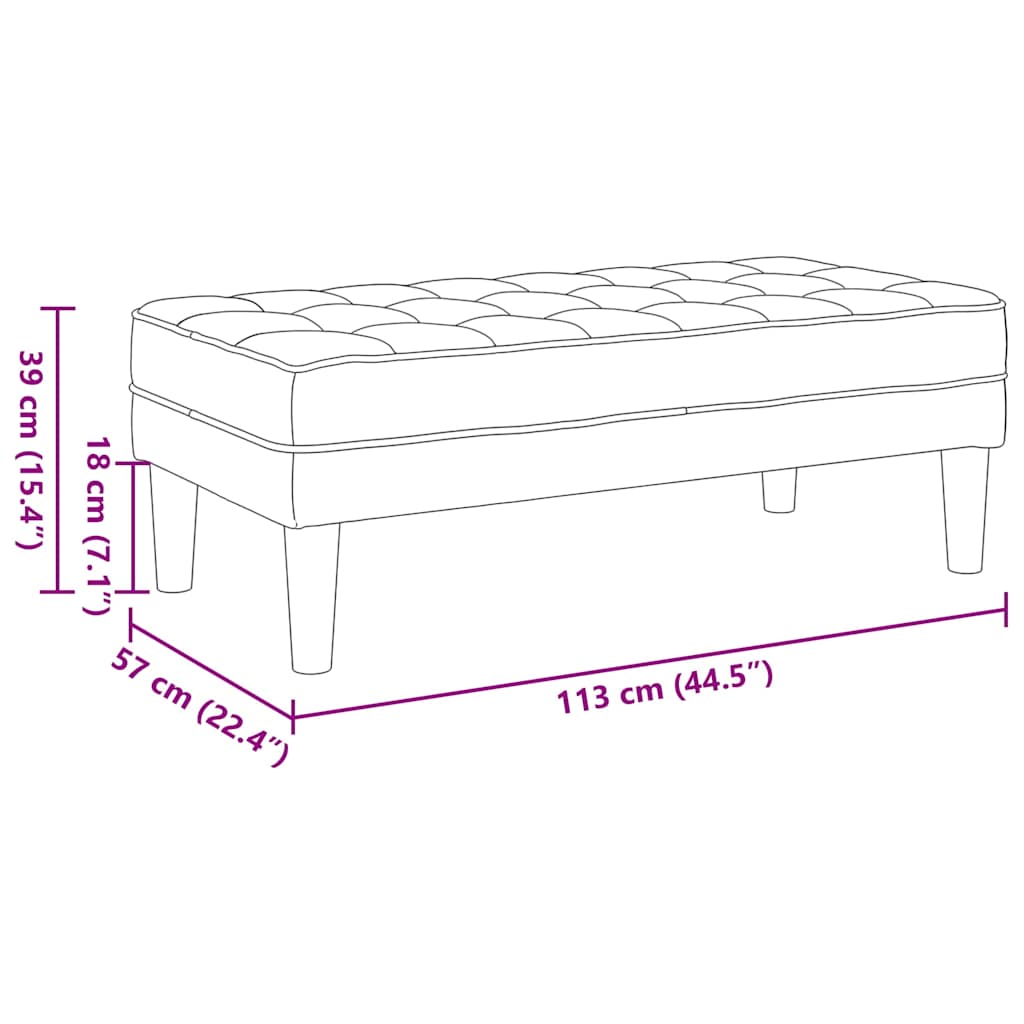 panchina con cuscino Talpa 113 x 57 x 39 cm Tessuto