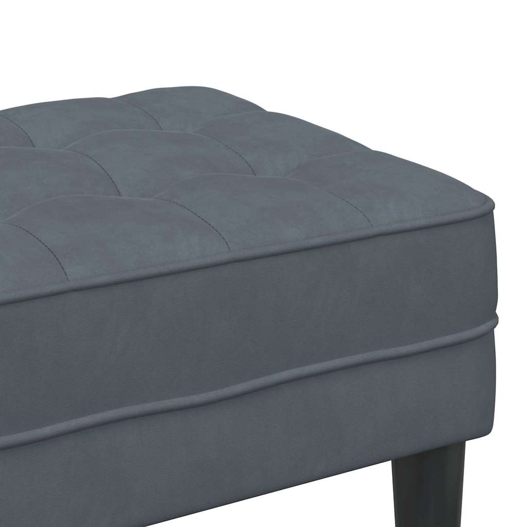 panchina con cuscino Grigio scuro 113 x 57 x 39 cm Velluto