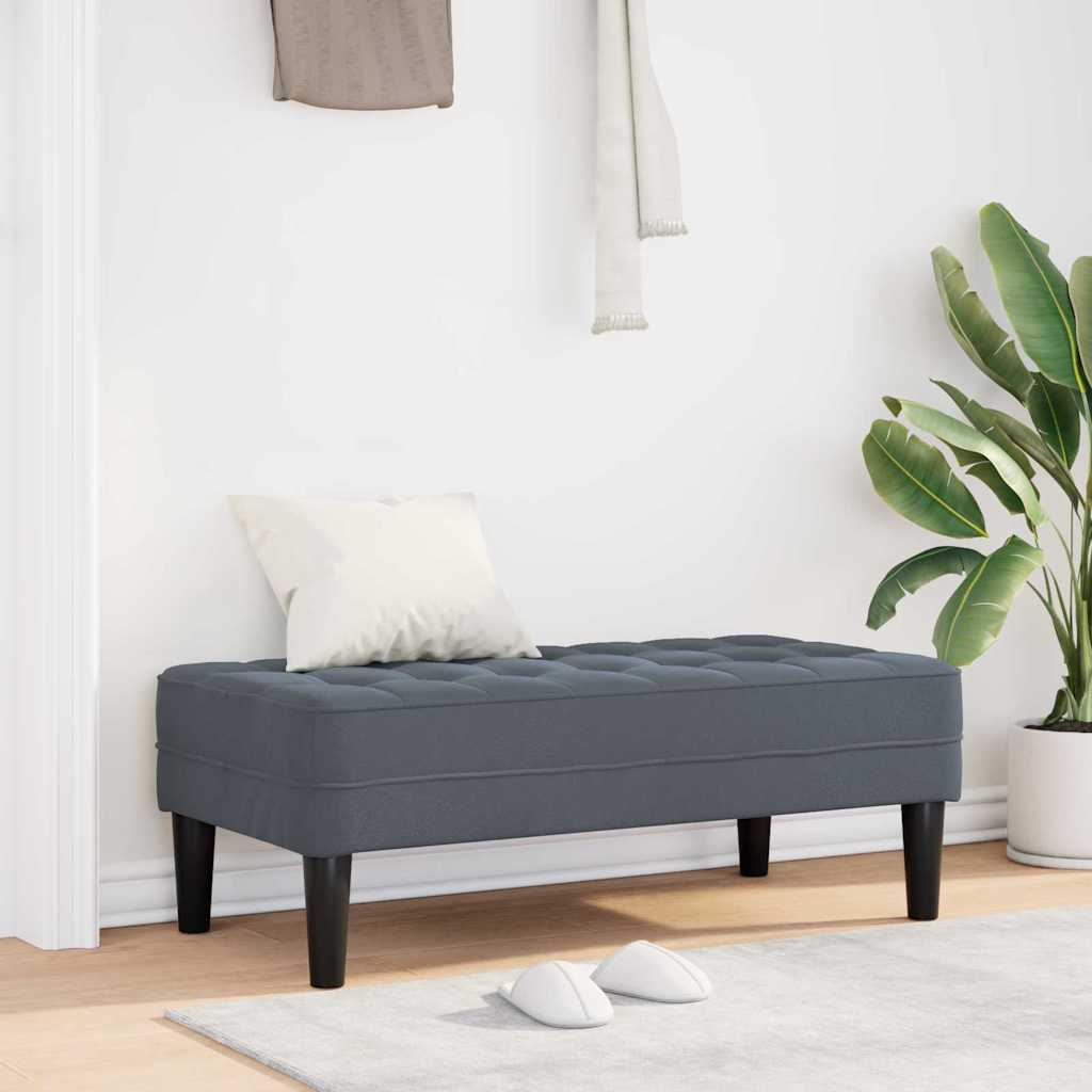 panchina con cuscino Grigio scuro 113 x 57 x 39 cm Velluto