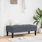 panchina con cuscino Grigio scuro 113 x 57 x 39 cm Velluto