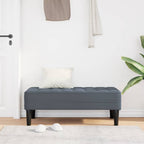 panchina con cuscino Grigio scuro 113 x 57 x 39 cm Velluto