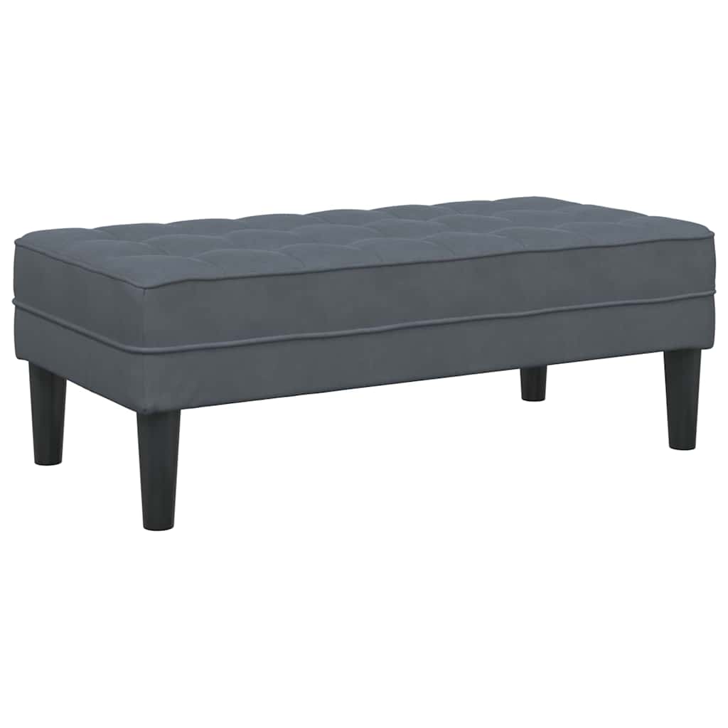 panchina con cuscino Grigio scuro 113 x 57 x 39 cm Velluto