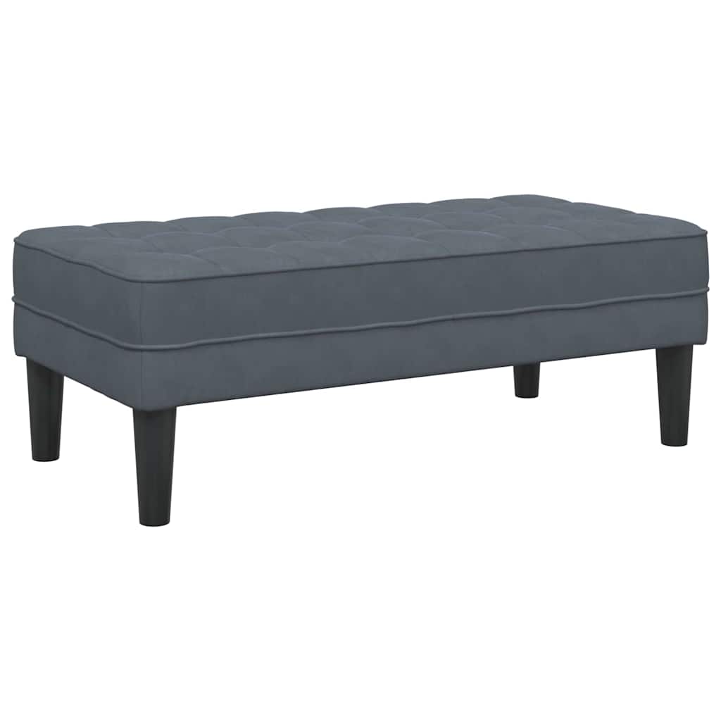 panchina con cuscino Grigio scuro 113 x 57 x 39 cm Velluto