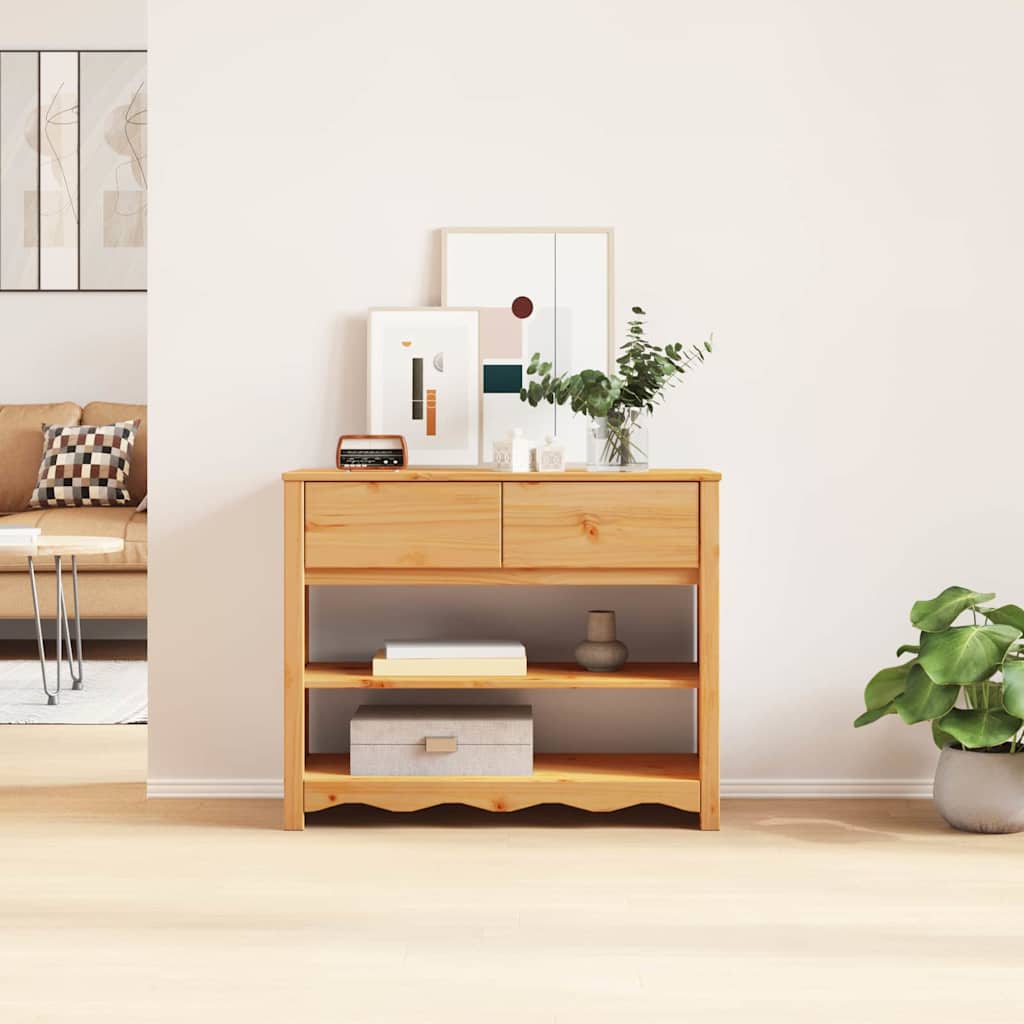 Tavolo consolle Drammen Rovere 89,5 x 37 x 73 cm Pino massello