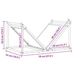 Rastrelliera per Legna da Ardere Nera 70x43x34,5 cm