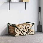 Rastrelliera per Legna da Ardere Verde Oliva 70x43x34,5 cm