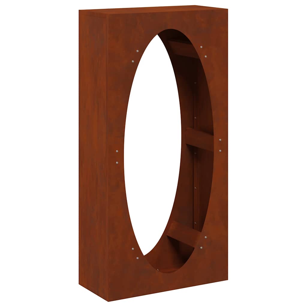 Rastrelliera per Legna da Ardere 50x23x100 cm in Acciaio Corten